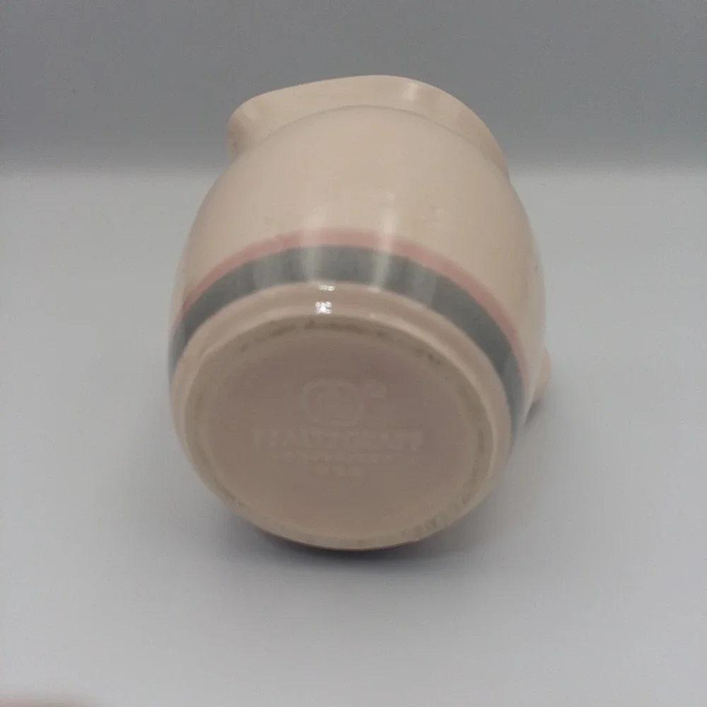Pfaltzgraff Creamer & Sugar Bowl No Lid Set Pink‎ Stripe Stoneware Kitchen Decor